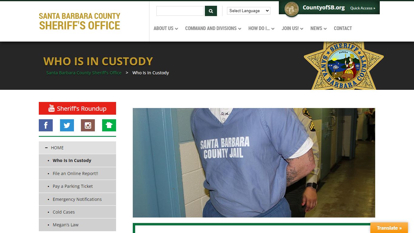 Who Is In Custody – Santa Barbara County Sheriff's Office