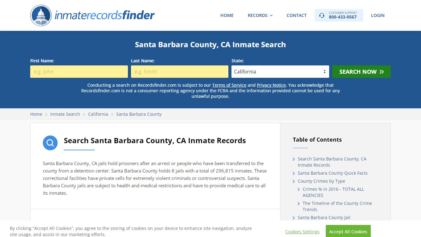 Santa Barbara County, CA Inmate Lookup & Jail Records Online