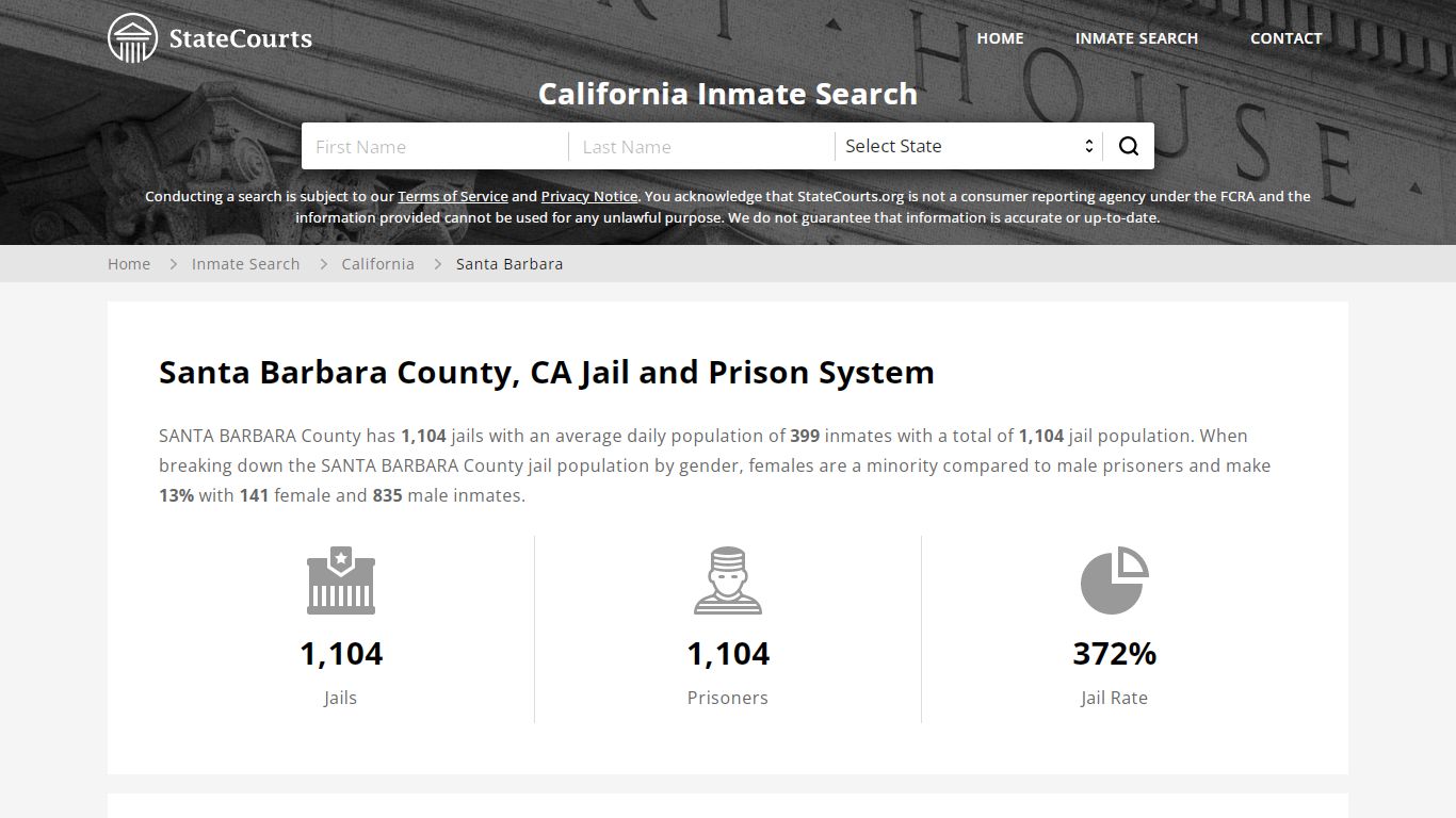 Santa Barbara County, CA Inmate Search - StateCourts